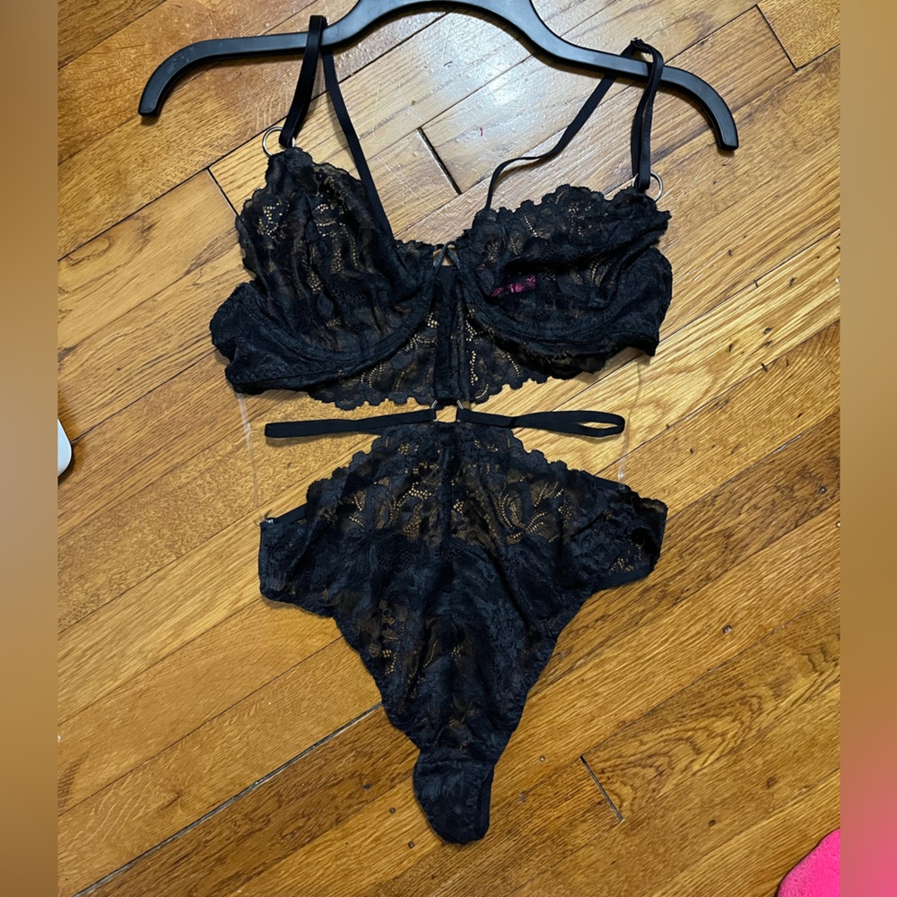La SENZA | Lace Black Cutout Teddy, Bodysuit, Lingerie